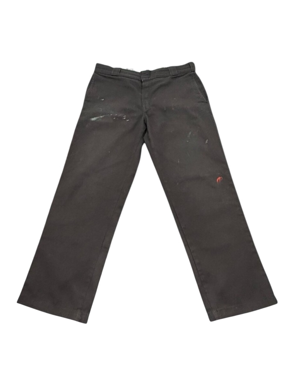 Men’s Dickies 874 Original Fit Work Pants Brown Distressed Paint Splatter